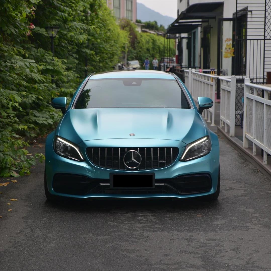 Matte Metallic Lake Blue Car Vinyl Wrap