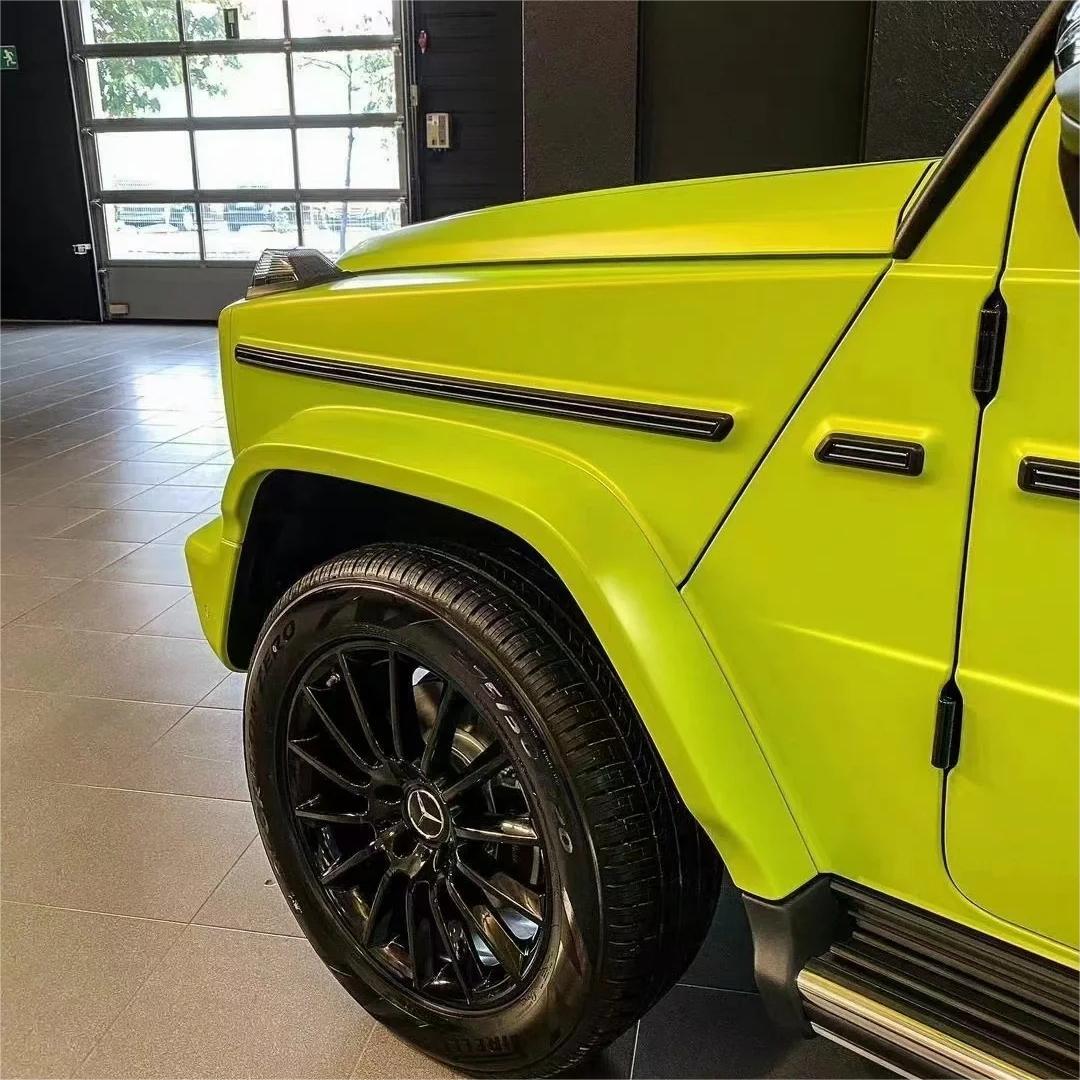 Matte Metallic Lemon Green Car Vinyl Wrap