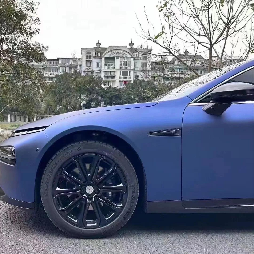 Matte Metallic Satin Dark Blue Car Vinyl Wrap