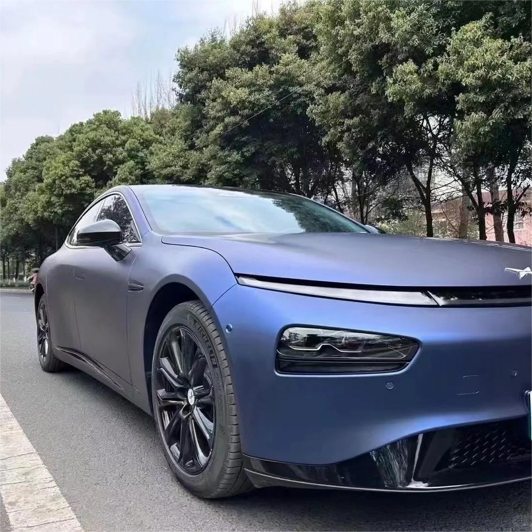 Matte Metallic Satin Dark Blue Car Vinyl Wrap