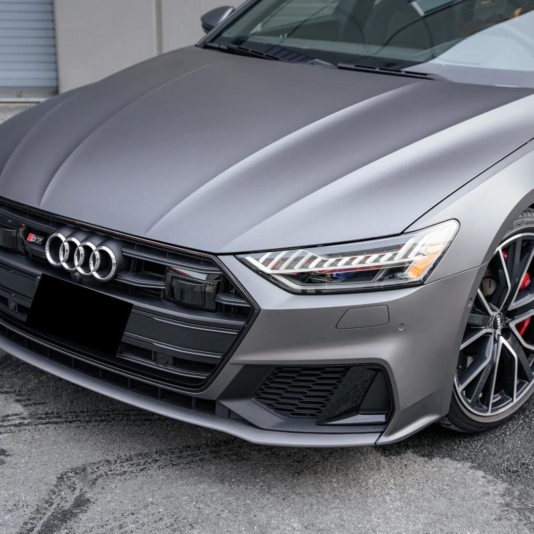 Matte Metallic Satin Gunmetal Grey Car Vinyl Wrap PET