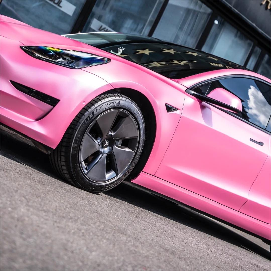 Matte Metallic Shell Pink Car Vinyl Wrap