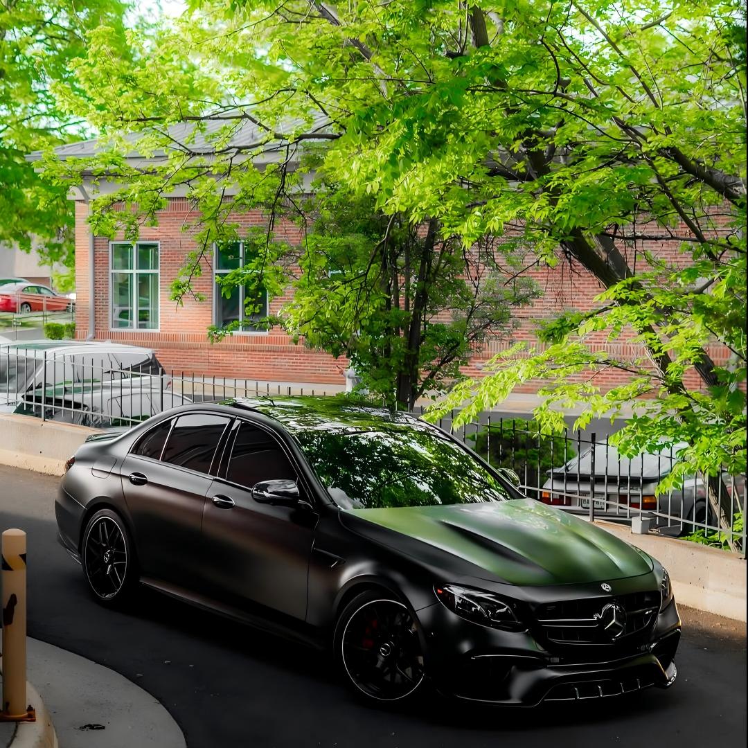 Matte Satin Black Ceramic Black Car Vinyl Wrap BMW PET