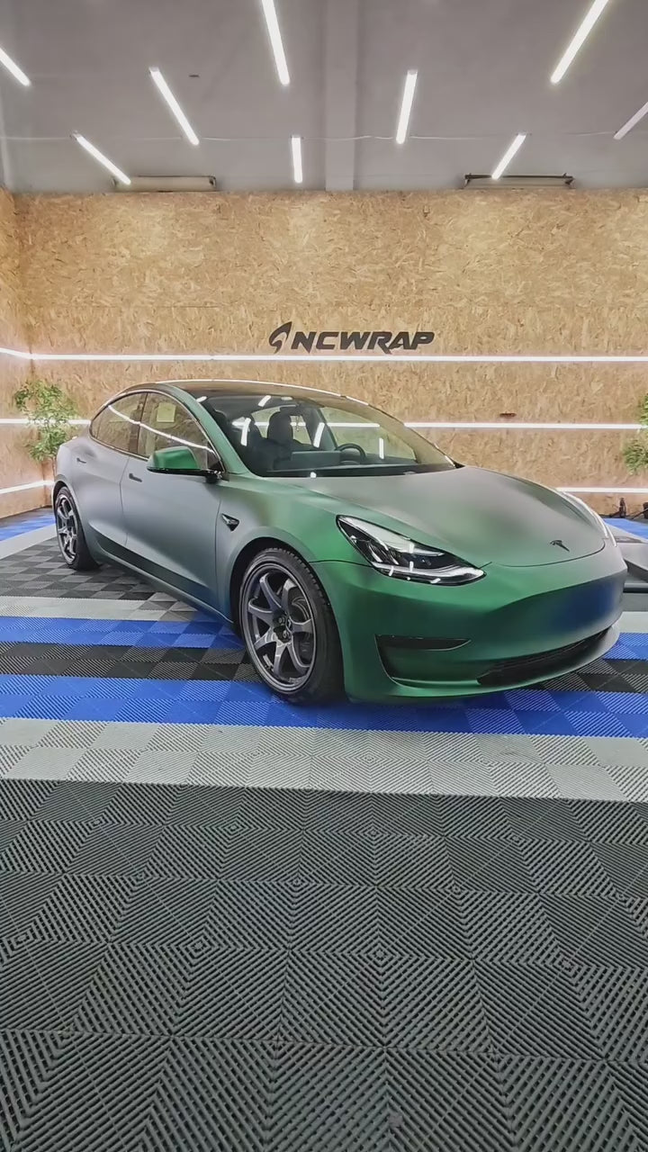 Matte Metallic Chrome Venom Green Car Vinyl Wrap PET