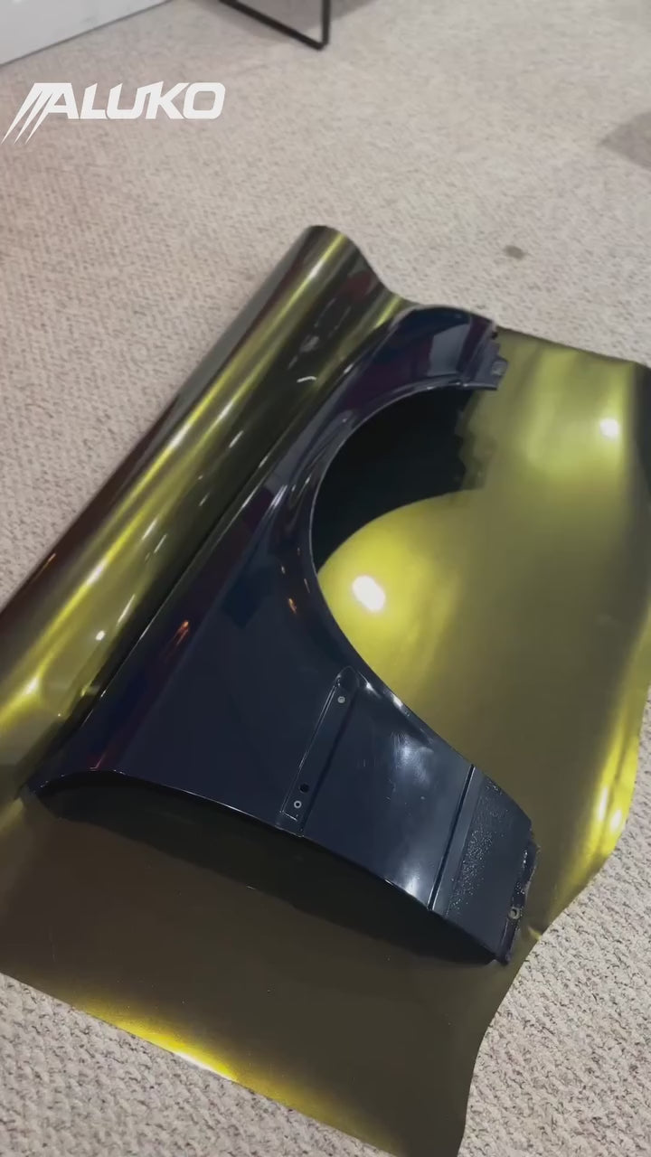 Gloss Metallic Ghost Midnight Gold Black Gold Car Vinyl Wrap PET