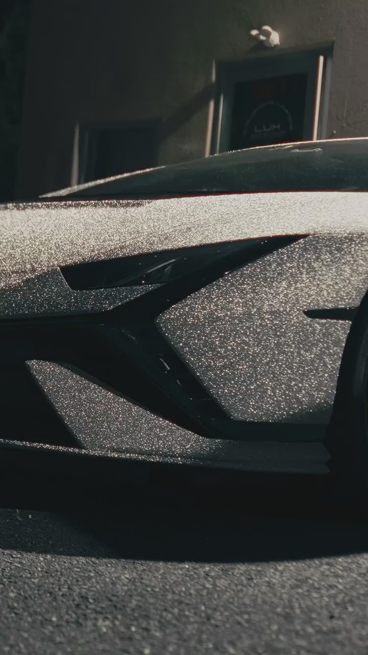 Matte Diamond Glitter Silver Car Vinyl Wrap