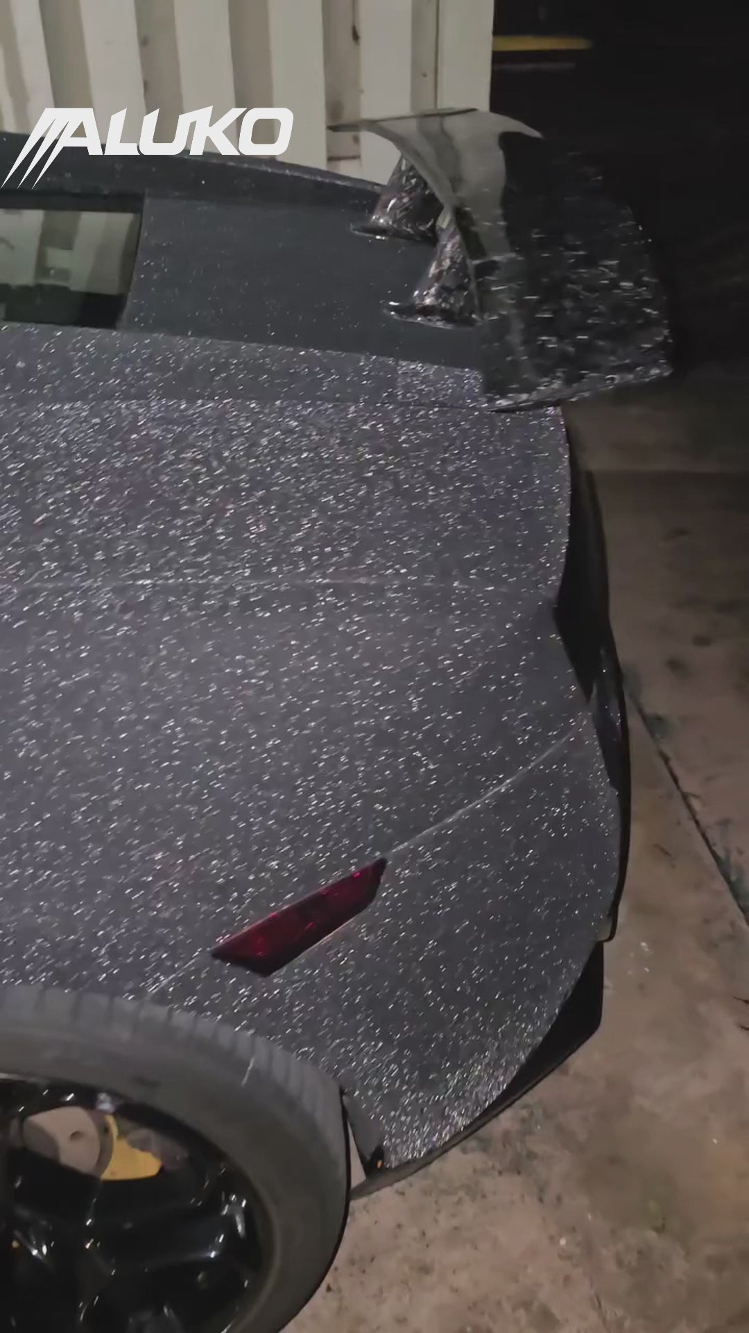 Matte Diamond Glitter Black Car Vinyl Wrap