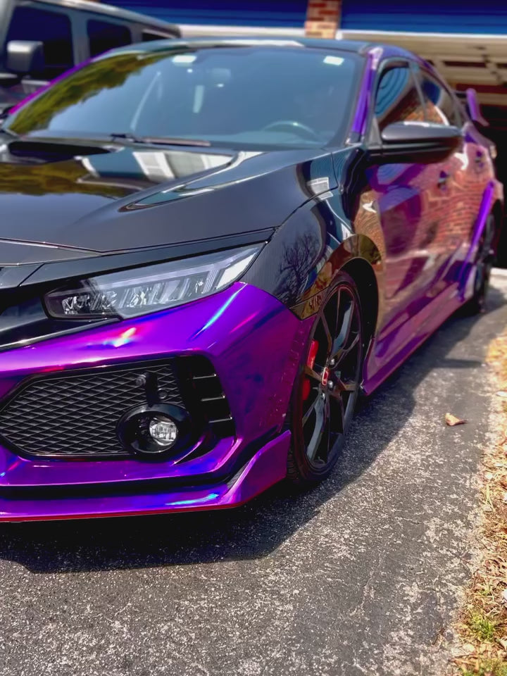 Gloss Purple Holographic Chrome Laser Car Vinyl Wrap