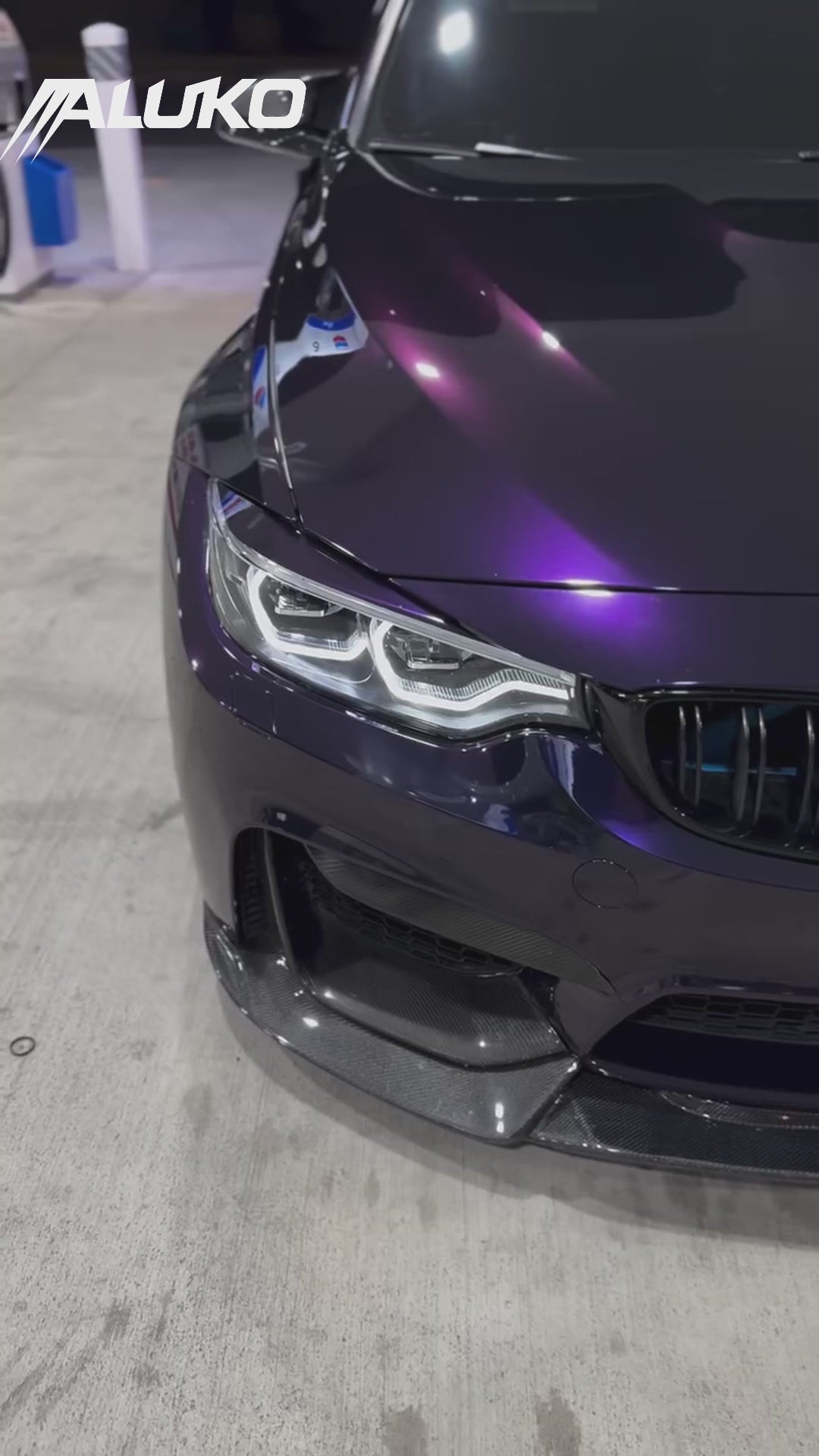 Gloss Metallic Ghost Midnight Purple Car Vinyl Wrap PET