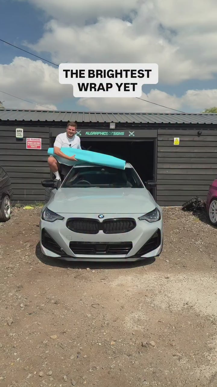 Gloss Light Sky Blue Car Vinyl Wrap PET