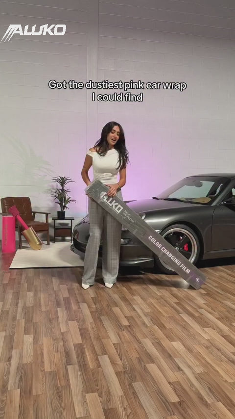 Gloss Tulip Pink Car Vinyl Wrap PET