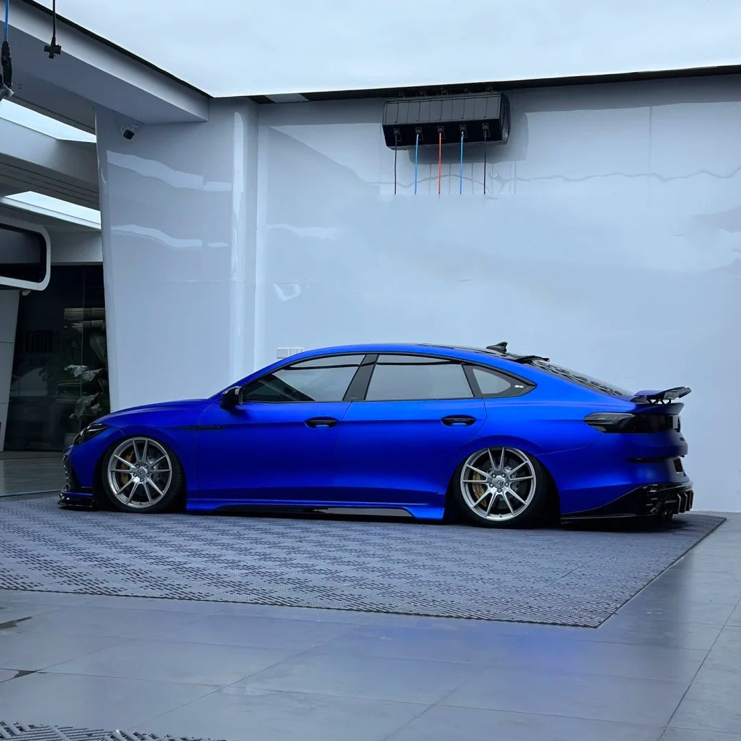 Satin Ceramic Blue Car Vinyl Wrap PET