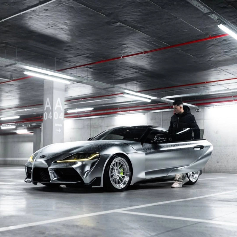 Matte Satin Chrome Silver Car Vinyl Wrap | Satin Chrome X Silver Car Wrap