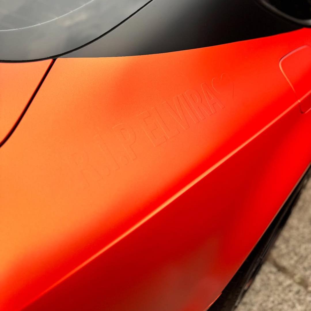 Ultimate Flat Matte Metallic Stunning Orange Car Vinyl Wrap PET