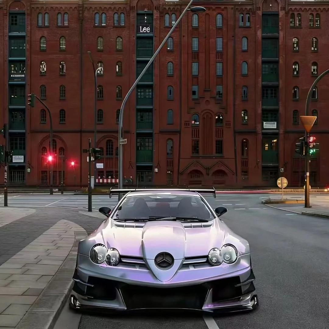 Ultra Gloss Metallic Chameleon Silver Purple Car Vinyl Wrap PET