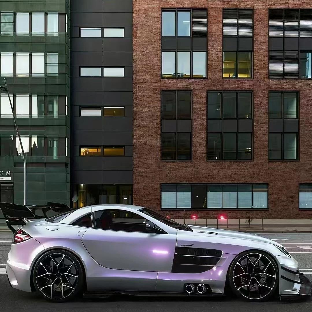 Ultra Gloss Metallic Chameleon Silver Purple Car Vinyl Wrap PET