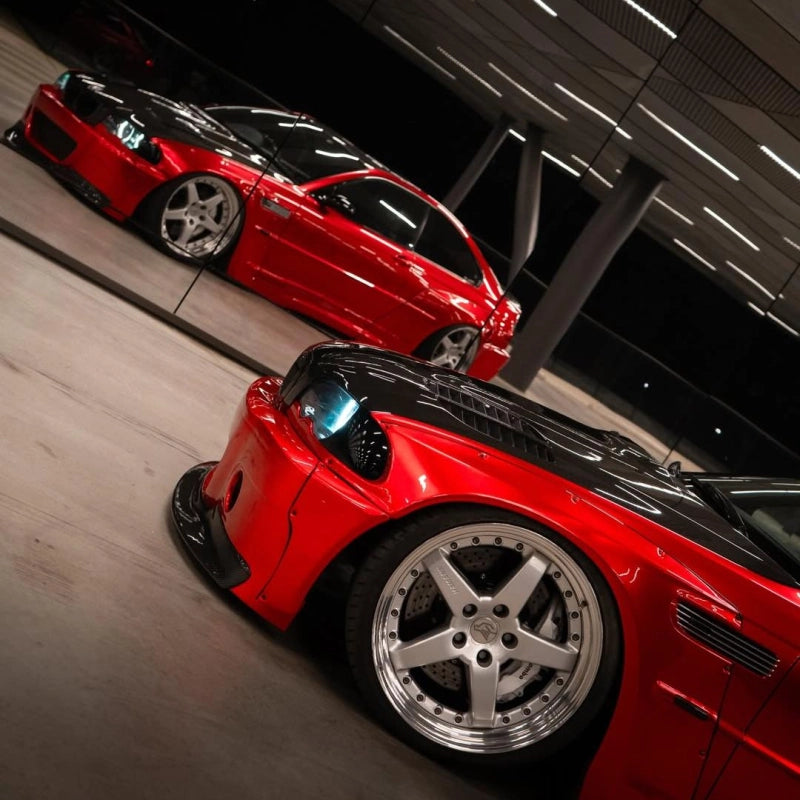 Ultra Glossy Metallic Vampire Red Car Vinyl Wrap BMW PET