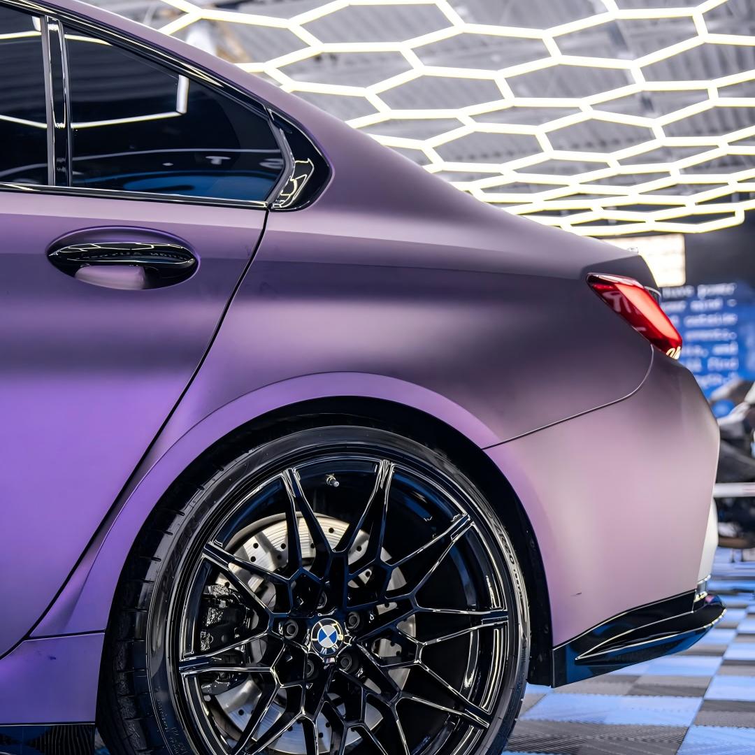 Ultra Matte Metallic Dark Purple Car Vinyl Wrap PET