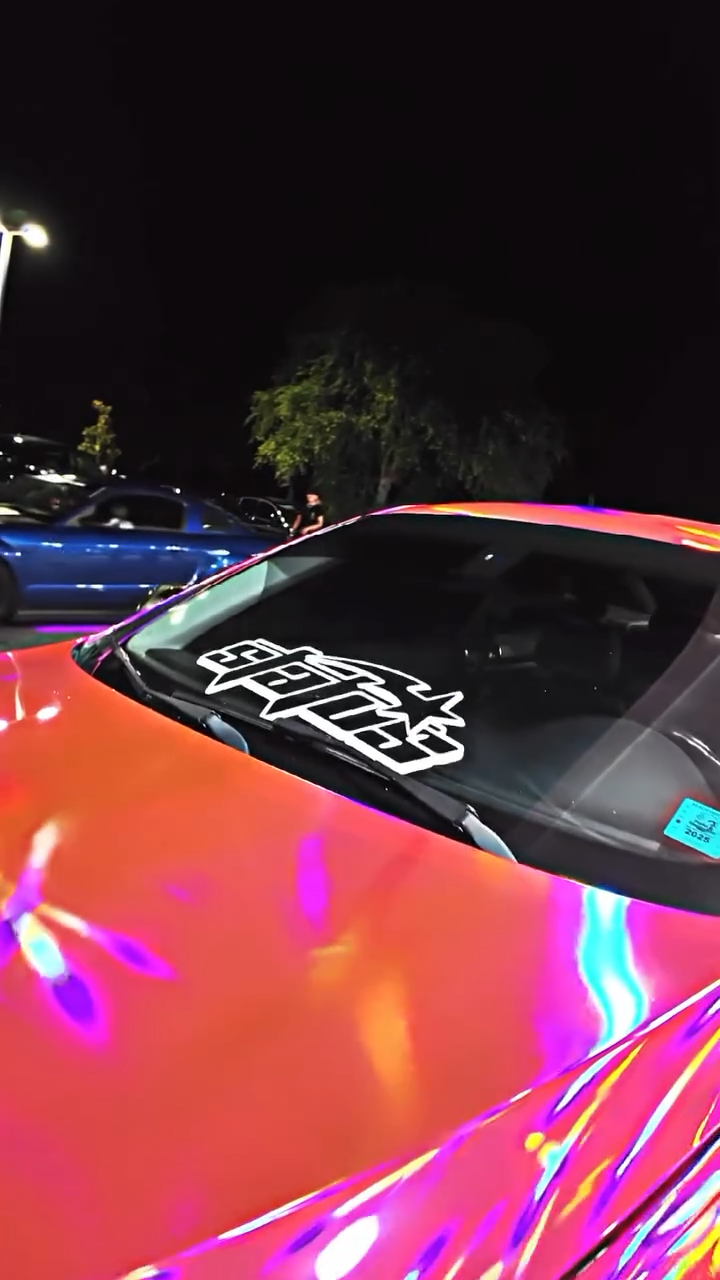 Gloss Pink Holographic Chrome Laser Car Vinyl Wrap Coupe BMW